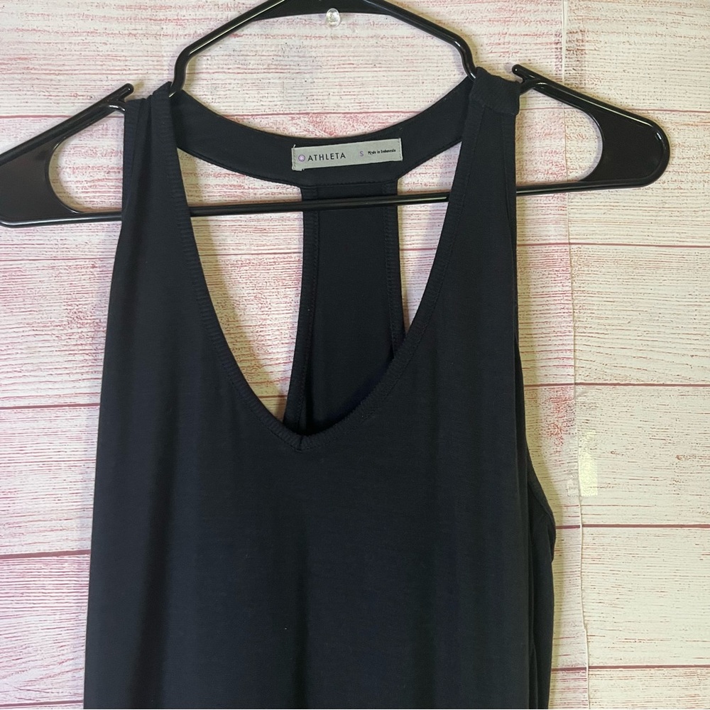 Athleta Black Razor Back Ruched‎ Bodycon Dress Size Small - Picture 5 of 8